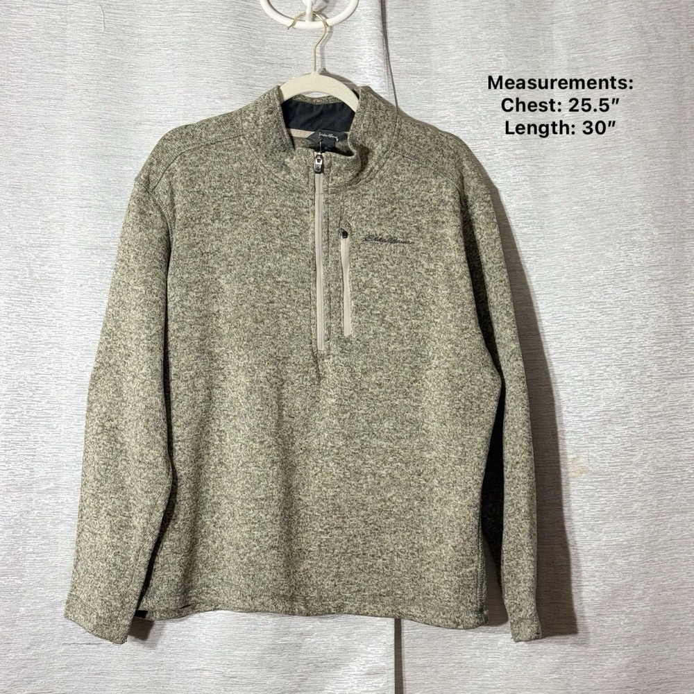 Eddie Bauer Men's XXL Sweater Fleece Quarter Zip Pullover‎ Heather Gray